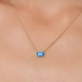 thumbnail image 3 of Gem Stone King 14K Yellow Gold Swiss Blue Topaz Pendant Necklace for Women | 0.70 Cttw | Gemstone November Birthstone | Octagon 6X4MM | With 18 inch Chain, 3 of 6