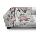 thumbnail image 3 of Rose Soft Flannel Fleece Throw Blanket, Springtime Bouquets of Roses Bridal Flora Corsage Gentle Nature Season, Cozy Plush for Indoor and Outdoor Use, 50" x 70", Pale Pink Reseda Green, by Ambesonne, 3 of 6