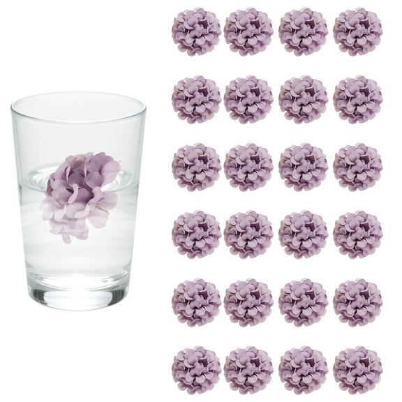 Uxcell 24Pcs Floating Flowers for Centerpieces, Light Purple Hydrangea Silk Faux Flower Heads for Floating Candles Vases Filler Party Home Table Wedding Centerpieces Decoration