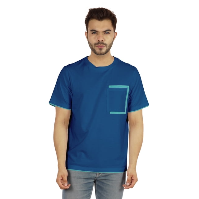 Inkmeso Men's Round Neck T-Shirts Casual Basic Shirts Short Sleeve Patch Pocket Tee