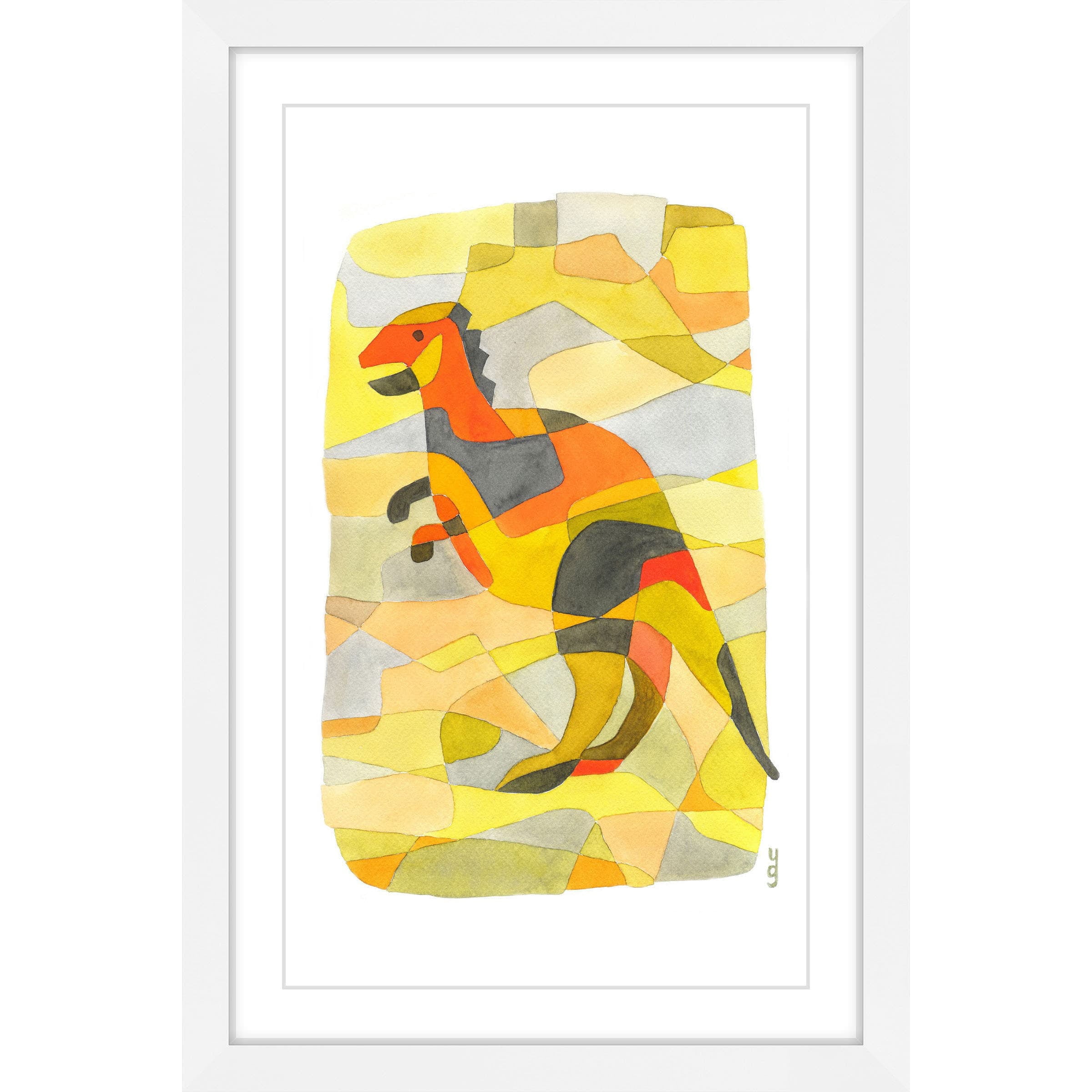 Marmont Hill - "Dinosaur 1" by Yolanta Gawlik Framed Painting Print