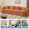 thumbnail image 3 of ZAFLY 113”w Oversized Sofa, Deep Seat Cloud Couch with 4 Cushions, Modern Curved Couch for Living Room, No Assembly Required - Orange, 3 of 10
