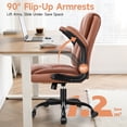 thumbnail image 5 of COOLHUT Office Executive Chair High Back Adjustable Managerial Home Desk Chair, Office Computer Chair with Lumber Support, Swivel PU Leather Chair for Home Office, Brown, 5 of 8