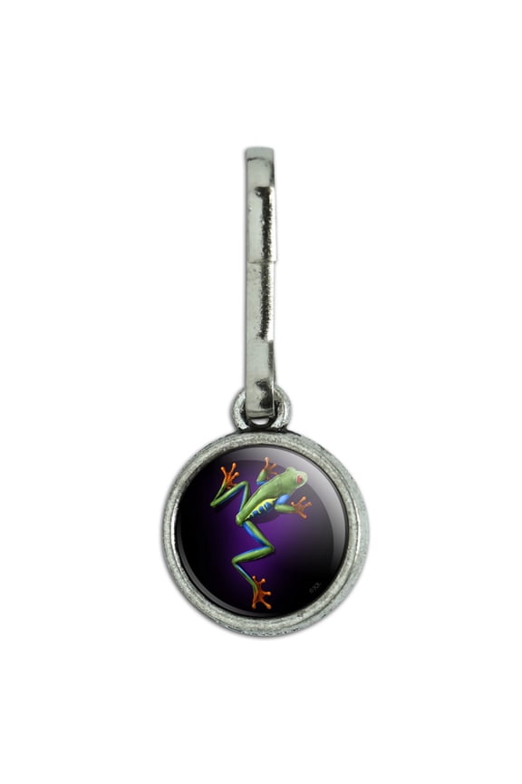 South American Tree Frog Neon Antiqued Charm Clothes Purse Suitcase Backpack Zipper Pull Aid