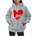thumbnail image 5 of Ecqkame Oversized Sweatshirt for Women Heart Print Winter Hoodie Pullover Tops Long Sleeved Comfortable Athletic Sweatshirt with Pocket M-Gray XXL on Clearance, 5 of 6