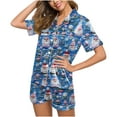 thumbnail image 6 of EchfiProm Womens Christmas Pajamas 2 Piece Set Sleepwear Cozy Satin Xmas Lounge Sets for Ladies Funny, 6 of 6