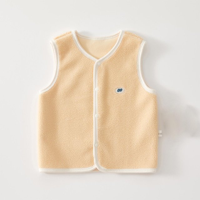 RXIRUCGD Fashionable Children's Plush Camisole Jacket For Wearing Baby Cardigans Outside( Yellow, Size:1 Years )