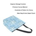 thumbnail image 3 of FORMRS Womens Canvas Tote Bag with Zipper Inner Pocket Shoulder Handbag, Blue Snowflake, 3 of 7