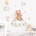 thumbnail image 4 of nipocaio Ensemble d'Autocollants Muraux Rabbit Bear Cub Stars Moon, Décoration Murale Auto-Adhésive, 4 of 5