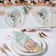 thumbnail image 2 of Cloth Napkins Set of 4 - 20x20 Inches, Happy Easter Washable Reusable Table Napkins, Spring Easter Eggs Bunny Floral Teal Wood Soft & Absortbent Dining Napkin for Party Wedding Hotel Restaurant, 2 of 8