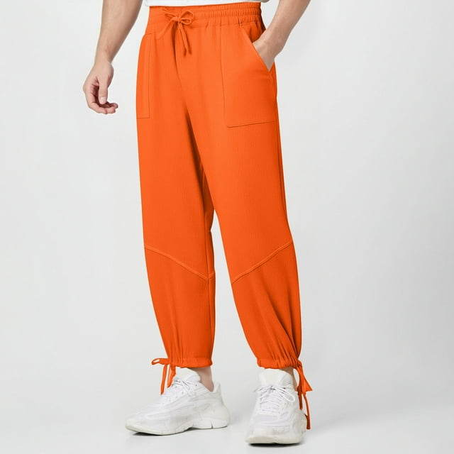 Pantalon de Jogging Élastique à la Cheville pour Hommes, Couleur Unie, Mode Décontractée