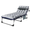 thumbnail image 5 of Slsy Folding Sleeping Cots Bed with 2 Sided Mattress & Pillow, Folding Camping Cot, Adjustable 4-Position Folding Lounge Chair, 5 of 11
