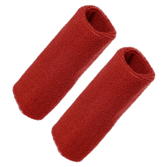 Vocoste 1 Pair Sweat Absorbing Wrist Sweatbands Athletic Cotton Yarn Latex Red 8x15cm