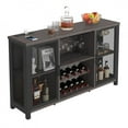 thumbnail image 1 of VEVOR 47 inch Industrial Bar Cabinet, Wine Table for Liquor & Glasses, Sideboard Buffet Cabinet with Wine Rack, Freestanding Farmhouse Wood Coffee Bar Cabinet for Living Room, Home Bar, Kitchen Grey, 1 of 9
