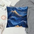 thumbnail image 2 of Acheng Short Plush Pillowcase 1 Piece Gold and Blue Abstract Art White, 2 of 5