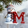 thumbnail image 6 of BingTong Personalized Snowman Ornament Personalized A-Z Letter Ornament Flat Inital Letter Snowman Christmas Ornament For Xmas Tree Decor Gifts For Family Kids Friends M Red, 6 of 6