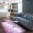 thumbnail image 4 of Luxury Purple Marble Texture Area Rugs, Modern Purple Gold Ink Art Style Washable Large Carpet, with Anti-Slip Backing Washable Indoor Rug for Living Room Bedroom Study Dining Room-3x4ft, 4 of 7