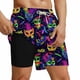 thumbnail image 1 of Ceisia Men's Relaxed Fit Mardi Gras Mask & Feather Swim Trunks | Double-Layer Quick-Dry Beach Shorts | Elastic Waist Party Shorts Gift, 1 of 5