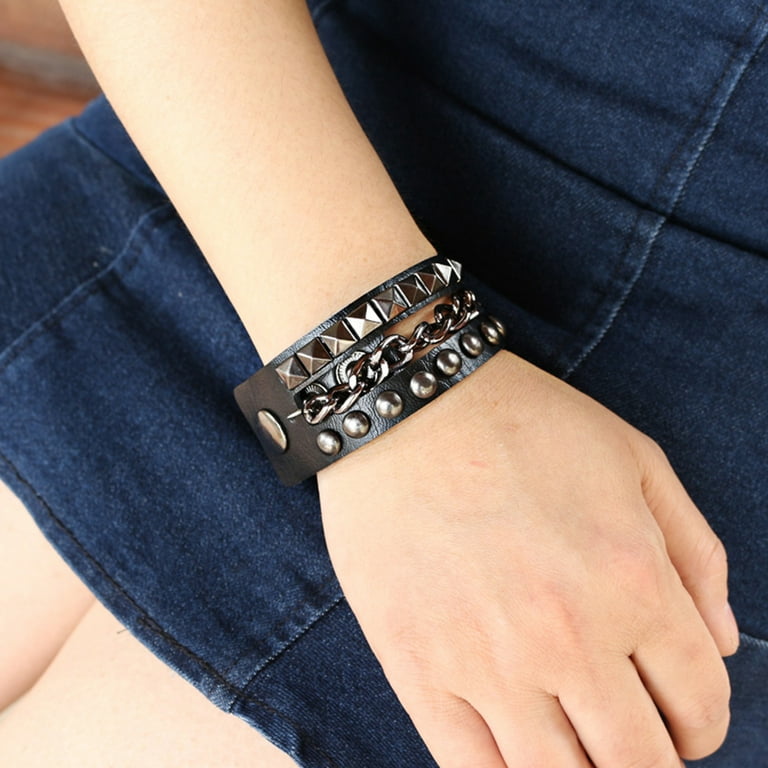 Accessories :: Bracelets :: Last 1) Dark Punk Gothic Edge Multi Charm-Bracelet  126