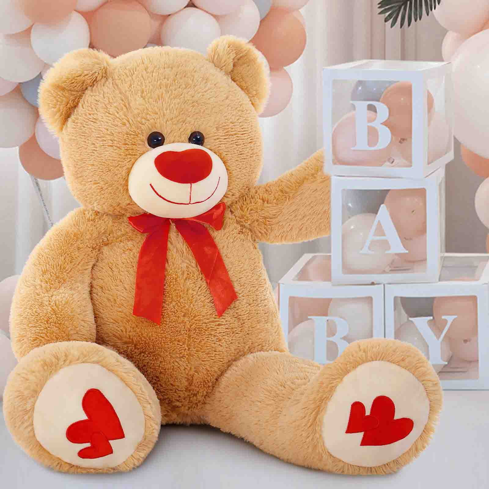 MaoGoLan 35.4" Giant Teddy Bear with Big Footprints Plush Stuffed Animals