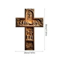 thumbnail image 3 of Rirozkan Wall Hanging, Wooden Cross Wall Decor, Easter Crucifix Emblem Pendant, Front Door and Porch Hanging Decoration, Warm Holiday Blessings Decor for Home, Brown, 3 of 6