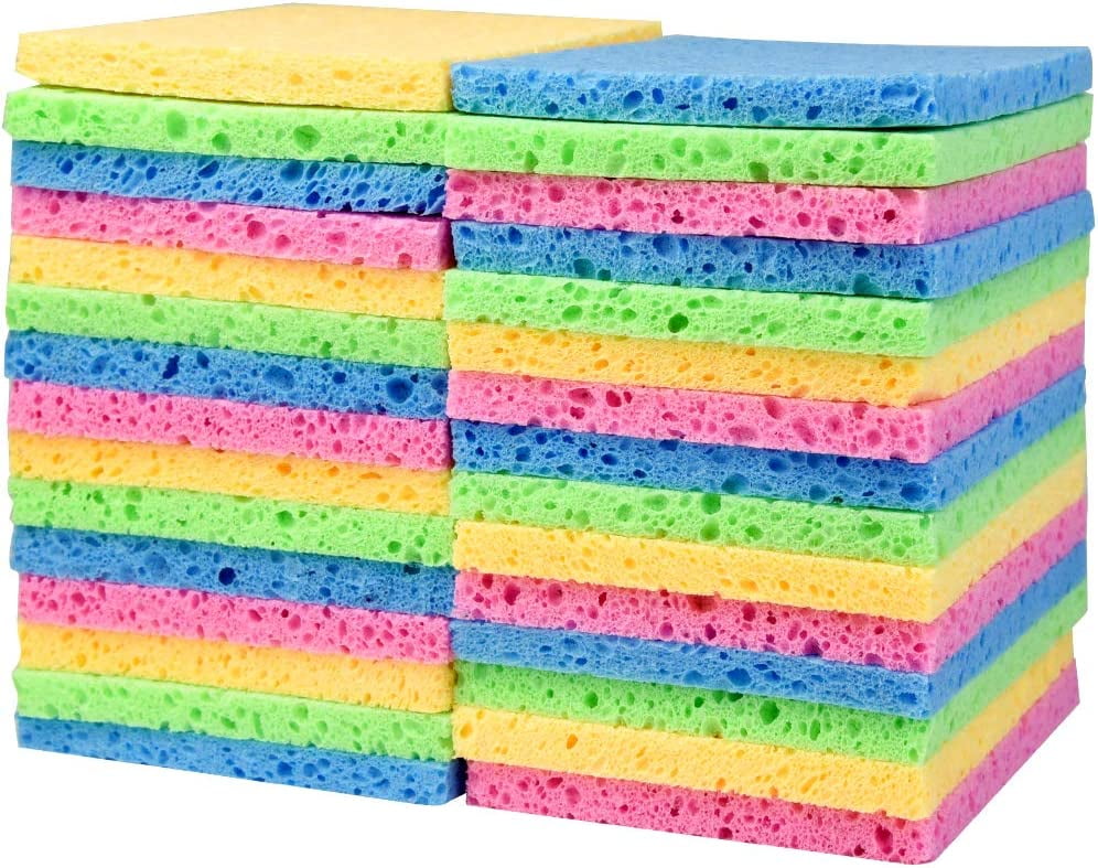 30 Pack Kitchen Cleaning Sponges NonScratch Kitchen Sponges Bulk Cleaning Sponges Dishwashing