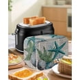 thumbnail image 5 of Fsddascl Coastal Beach Toaster Cover 4 Slice, Large Kitchen Appliance Covers, Vintage Ocean Starfish Conch Pine Leaf Toaster Oven Cover with Loop, Bread Machine Cover Polyester Dust Cover Protection, 5 of 5