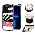thumbnail image 2 of For Motorola Moto G Pure Elegant Pattern Design Bling Glitter Hybrid Cases with Ring Stand Pop Up Holder Kickstand Phone Case Cover by Xpression [Black White], 2 of 9