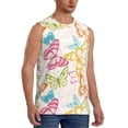 thumbnail image 2 of Haiem Men's Retro Colorful Butterfly Print Tank Tops Summer Sleeveless Cut Off Workout T-Shirts Fitness Vest Athletic Undershirts-Medium, 2 of 8