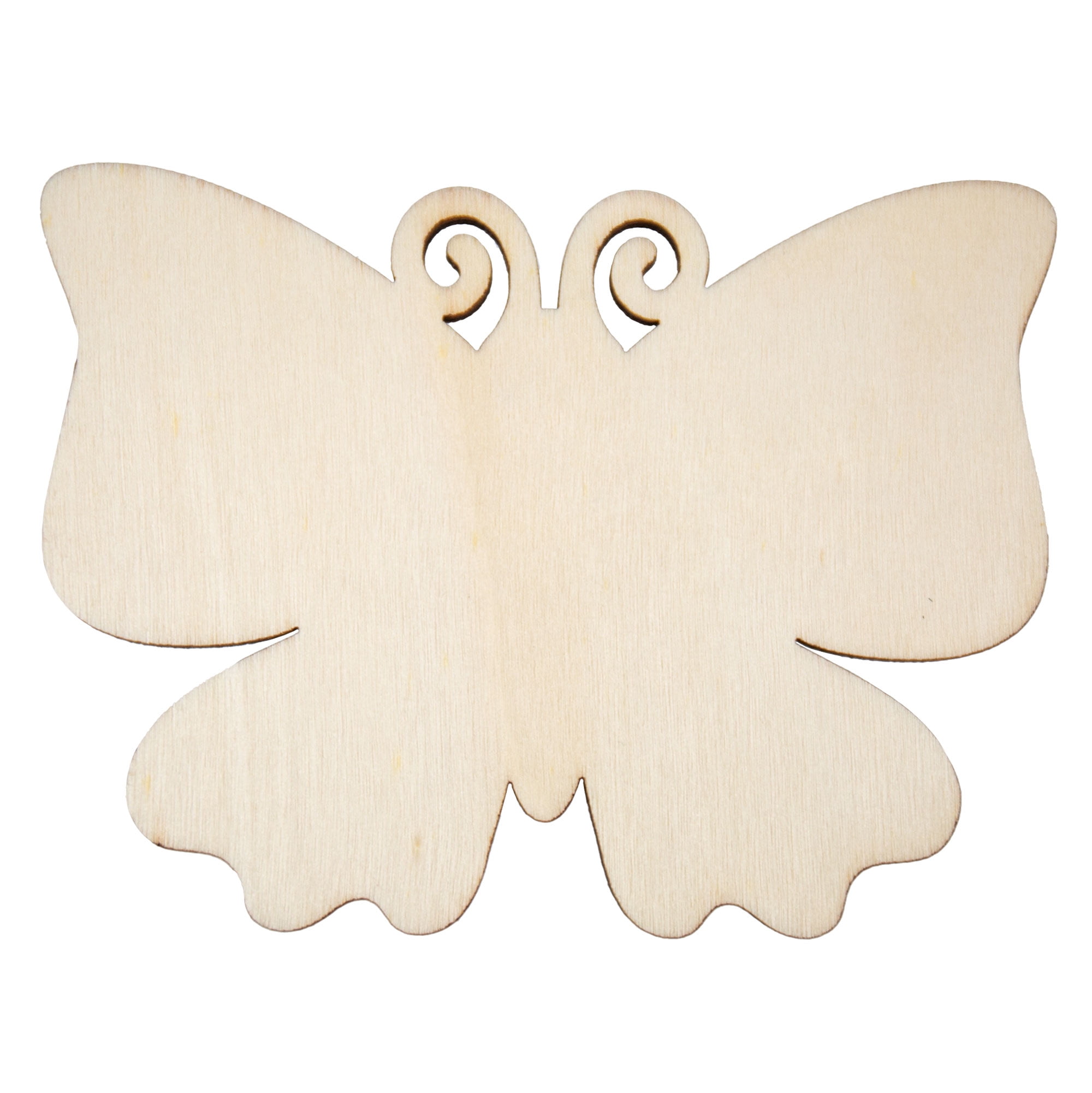 Hello Hobby Wood Butterfly Shape, Ready-to-Decorate Die-Cut Shape, 4" x 0.145" x 3"