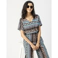 thumbnail image 5 of Moomaya V Neck Full Leg Printed Rayon Jumpsuit - Women's Elegant Jumpsuit, 5 of 9