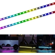 VACUSHOP Electric Scooter LED Strip Light, 2 Pack Night Cycling Foldable Colorful Lamp Waterproof Safety Skateboard Decorative Accessories for Xiaomi M365/pro, for Ninebot/Mercane Wide Wheel Scooter