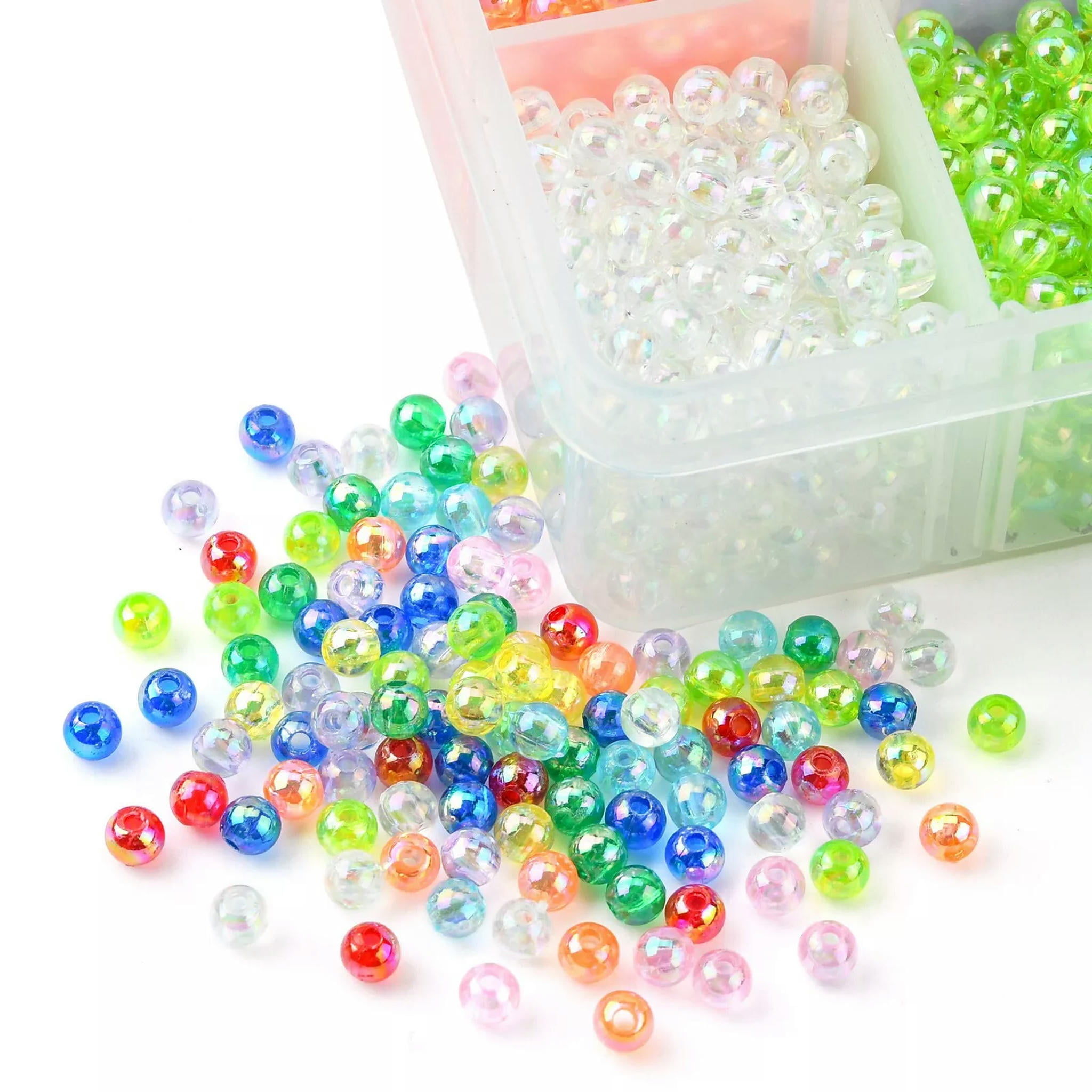 U8MO 3000x Transparent Acrylic Beads for DIY Jewelry Craft Making Bracelet Supplies