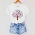 thumbnail image 6 of Vetsdori Womens American Flag Shirts Red White and Blue Summer Pullover Short Sleeve USA Years Anniversary,4th of July Casual Graphic Crew Neck Tops for Women Fashion, 6 of 7
