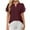 Wine, variant on ShiShine Womens Dressy Blouses V Neck Short Sleeve Shirts 2025 Fall Casual Business Office Work Tops