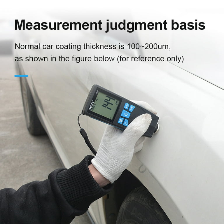 Medidor de espesor de pintura MESTEK Digital Car Coating Gauge Tester,  medidor de espesor de pintura Mil medidor de espesor LCD grande con