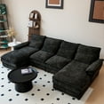 thumbnail image 6 of 110" Modular Sectional Sofa Cloud Couch with Double Chaise Lounge , U Shaped Chenille Upholstered Leisure Sofa&Couches with Memory Foam , Waist Pillows for Living Room Office,Black., 6 of 11