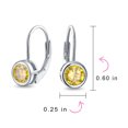 thumbnail image 4 of Bling Jewelry Womens .50CT Canary Yellow Bezel CZ Drop Earrings Imitation Topaz Sterling, 4 of 5
