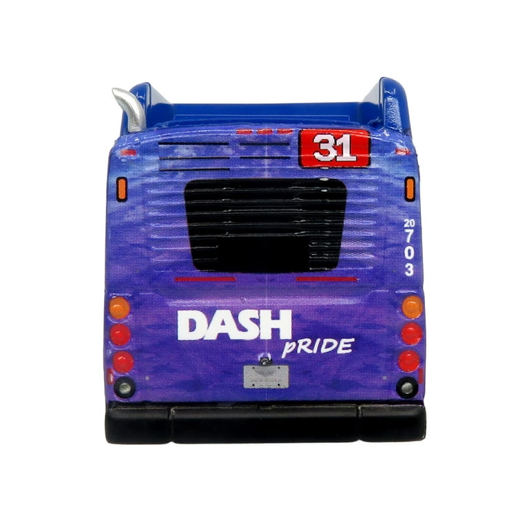 New Flyer Xcelsior XN40 Transit Bus Blue with Rainbow Graphics