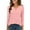 Pink, variant on yunLCZ Women's T-shirts Women's 3/4 Length Sleeve Tops V Neck Basic Tee Solid Color Shirts Blouse Tops Women's Blouse T Shirt Office casual blouse with leggings