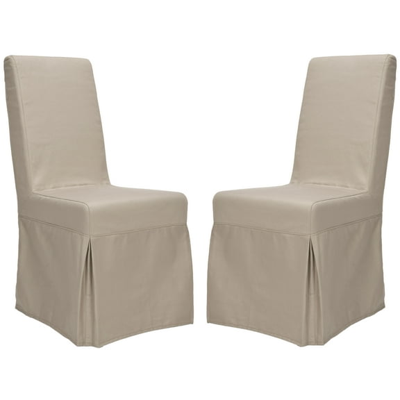 SAFAVIEH Adrianna Transitional Cotton Solid Dining Parsons Chair, Ecru (Set of 2)