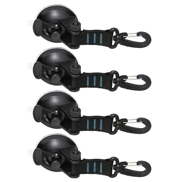 Greeniant Gancho de seguridad con ventosa para tienda de 4 piezas, montaje portátil para exteriores, trampas para atar equipaje, accesorios para Type5 NO5