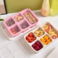 thumbnail image 4 of 1 Pack Snack Containers, 5 Compartments Snackle Box Container, Meal Prep Reusable Lunchable Container, Microwave Dishwasher Safe, Food Storage Containers for Work Travel, 9.25x6.1x2.17 Inch, Blue, 4 of 9