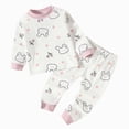 thumbnail image 4 of CAUYDY Child Girl Pjs Sleepwear for Kids 5T 6T 7T 8T 9T 10T Fall Winter Long Sleeved T-Shirt Elastic Waist Pants Set Girls Clothes Sizes 5-6 Years,Light Pink, 4 of 4