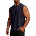 thumbnail image 3 of LTTVQM Men's Sleeveless Workout Shirts Tank Tops Muscle Cut Off Shirt Cotton Acid Washed Summer Beach Casual Distressed Vintage Tee Black L, 3 of 10