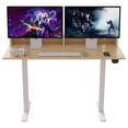 thumbnail image 6 of 2-Tier Height Adjustable 45" Electric Standing Desk - Upgraded Ultra Durable Home Office Large Rectangular Computer Table or Laptop Sit Stand Workstation - Maple 4 FT, 6 of 6