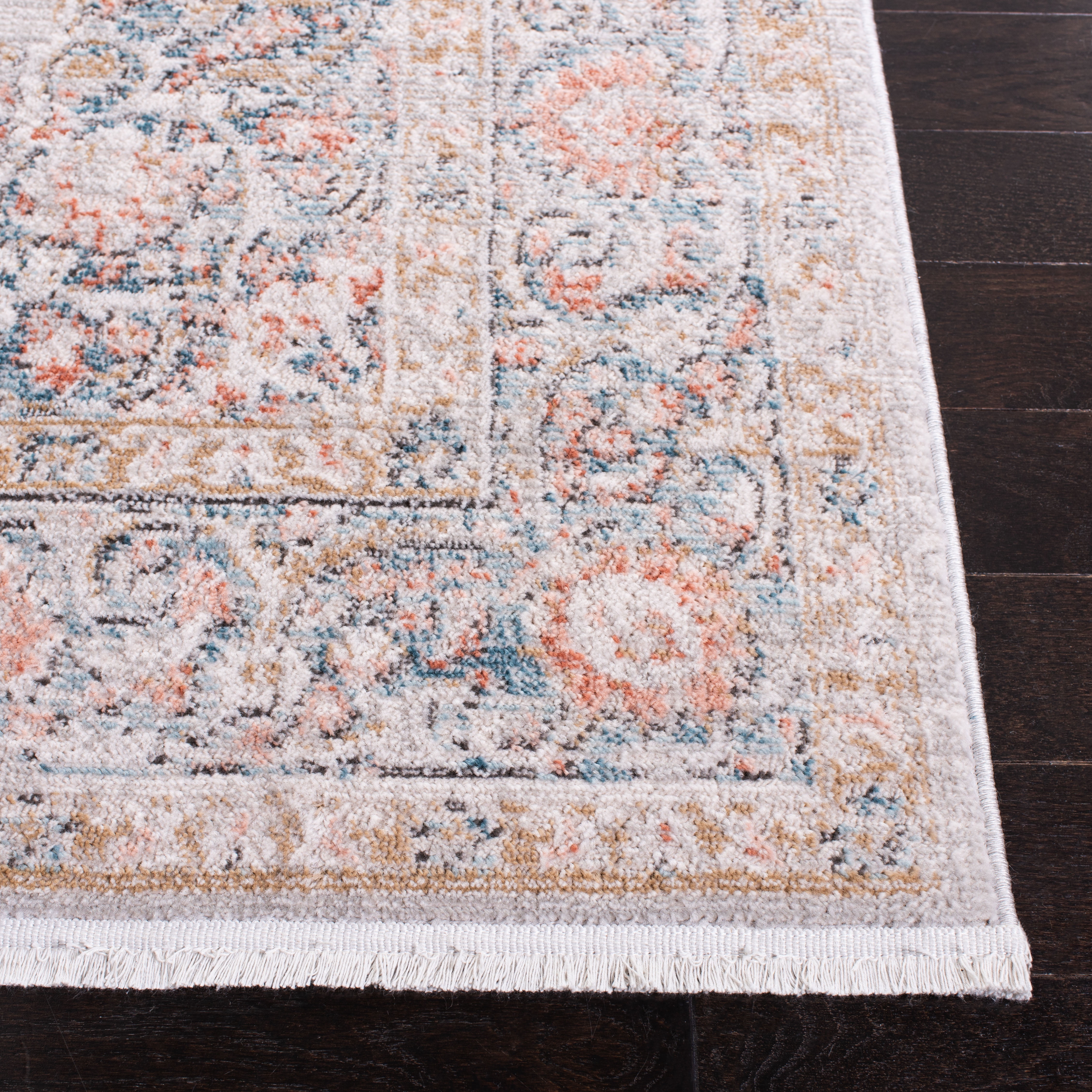 SAFAVIEH Shivan Quinlan Traditional Distressed Area Rug, Grey/Rose, 10' x 14'
