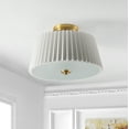 thumbnail image 5 of SAFAVIEH Larlon 16 in. Modern 3-Lt. Brass Gold Fabric Mount Light with White Cotton Shade, 5 of 6
