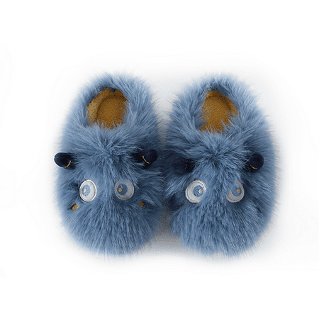 

Wish Women Family Cute Warm House Slippers Booties（6.5-7）blue S1881