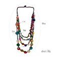 thumbnail image 3 of Collier Coloré Pendentif Style Rétro en Couches Bijoux Déclaration Collier en Bois pour Fête de Vacances, 3 of 9